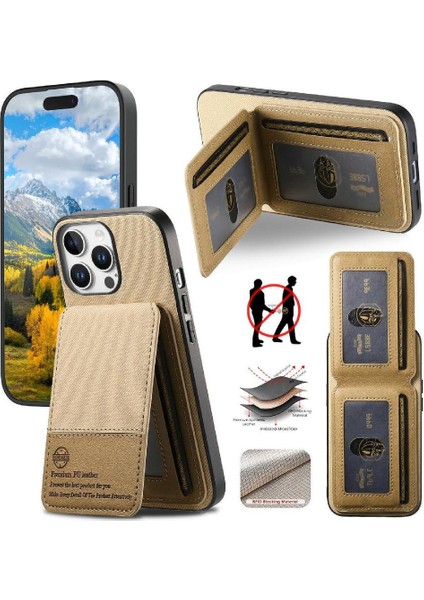 IPhone 14 Pro Kılıf Cüzdan Deri Kılıf Darbeye Dayanıklı Rfıd ile Uyumlu (Yurt Dışından)