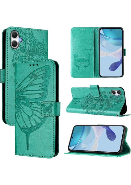 Samsung Galaxy A07 4g Kabartma Kelebek Manyetik Premium Kapak (Yurt Dışından)