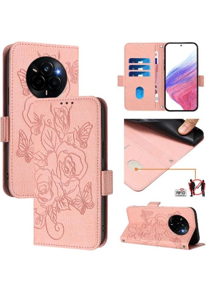 Kredi Kartı Yuvası Pu Deri Manyetik Cüzdan ile Realme 14 Pro 5g Için Kılıf (Yurt Dışından)