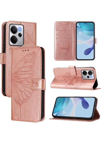 Realme 14 5g Kabartma Kelebek Manyetik Kapak Kapak Premium Için Kılıf (Yurt Dışından)