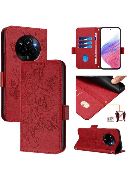 Kredi Kartı Yuvası Pu Deri Manyetik Cüzdan ile Realme 14 Pro 5g Için Kılıf (Yurt Dışından)