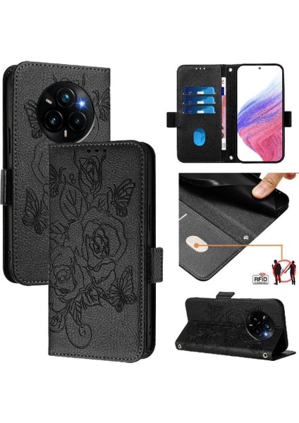 Kredi Kartı Yuvası Pu Deri Manyetik ile Realme 14 Pro Plus Için Kılıf (Yurt Dışından)