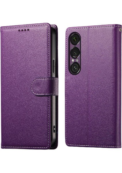 Sony Xperia 1 Vıı Manyetik Kapatma Günlük Kullanım Darbeye Dayanıklı Kart Için Kılıf (Yurt Dışından)