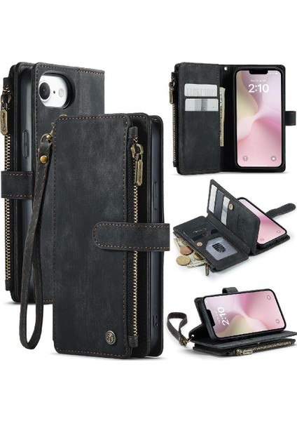 Kart Sahibi Sürücüler Lisans Kartı Yuvaları Kartı ile IPhone 16E Için Flip Case (Yurt Dışından) modelleri