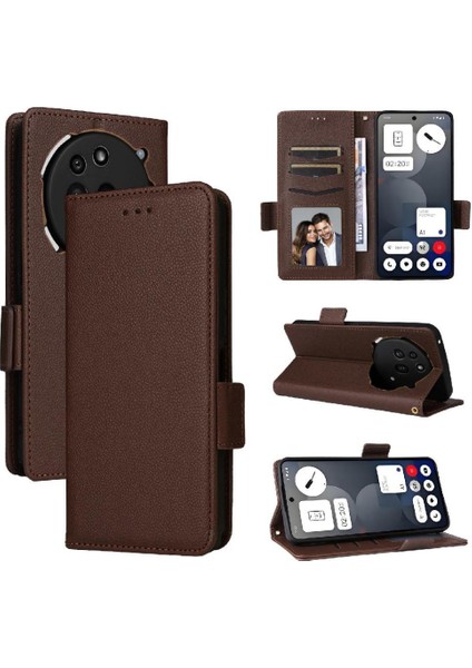 Nothing Phone 3A Pro Yan Toka Cüzdan Manyetik Pu Deri Için Flip Case (Yurt Dışından)