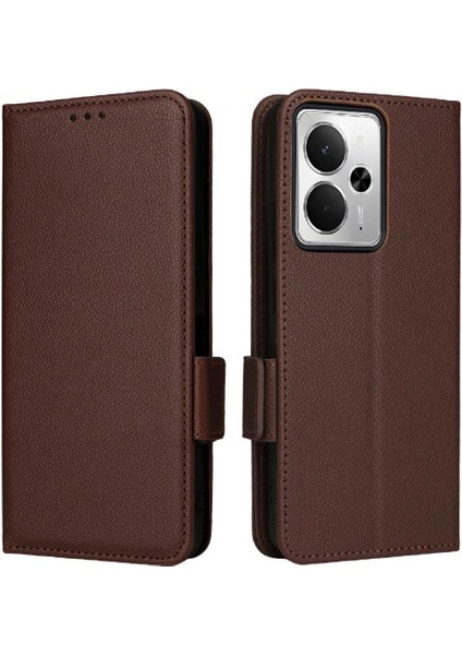 Realme 14 5g Kart Yuvaları Için Flip Case Tutucu Yan Toka Pu Deri Cüzdan (Yurt Dışından)
