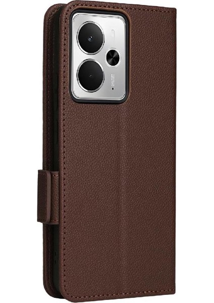 Realme 14 5g Kart Yuvaları Için Flip Case Tutucu Yan Toka Pu Deri Cüzdan (Yurt Dışından)