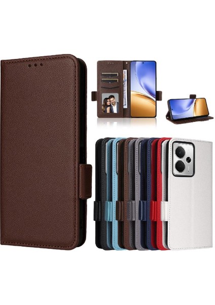 Realme 14 5g Kart Yuvaları Için Flip Case Tutucu Yan Toka Pu Deri Cüzdan (Yurt Dışından)
