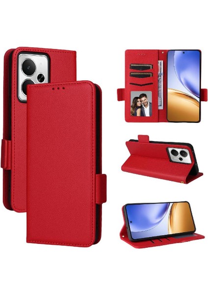 Realme 14 5g Kart Yuvaları Için Flip Case Tutucu Yan Toka Pu Deri Cüzdan (Yurt Dışından)