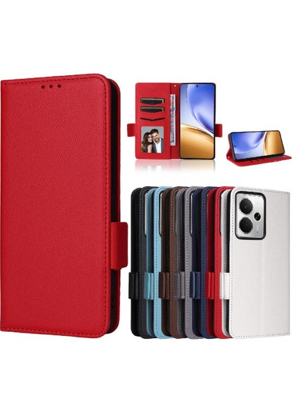 Realme 14 5g Kart Yuvaları Için Flip Case Tutucu Yan Toka Pu Deri Cüzdan (Yurt Dışından)