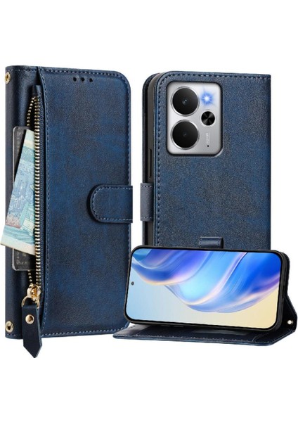 Realme 14 5g Fermuar Pu Deri Manyetik Kart Tutucu Için Flip Case (Yurt Dışından)