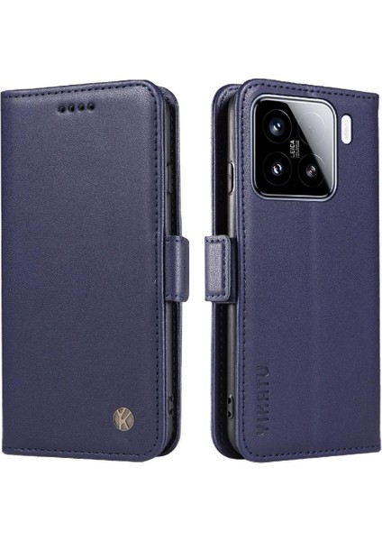 Kart Yuvaları Premium Faux Deri ile Xiaomi 15 Flip Case ile Uyumlu (Yurt Dışından)