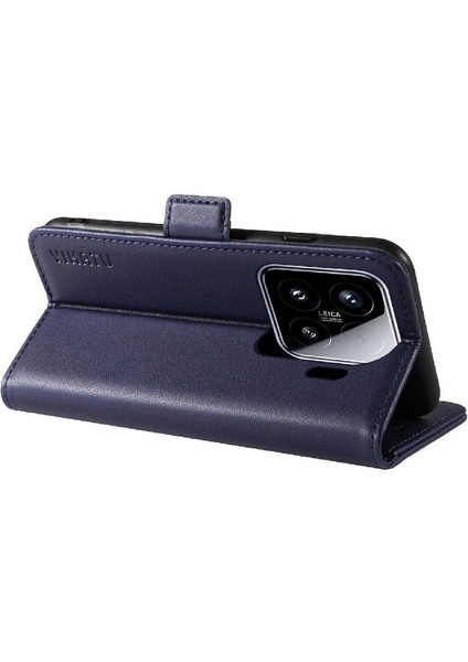 Kart Yuvaları Premium Faux Deri ile Xiaomi 15 Flip Case ile Uyumlu (Yurt Dışından)