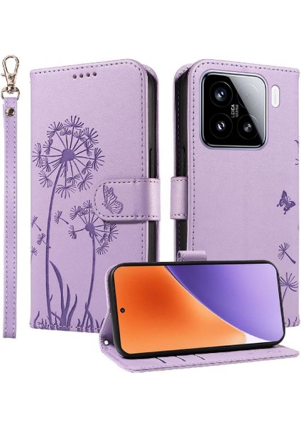 Kart Yuvaları ve Bilek Kayışı ile Xiaomi 15 Flip Case ile Uyumlu ve (Yurt Dışından)