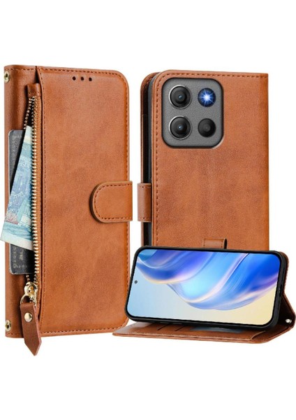Motorola Moto Motorola Güç Fermuar Pu Deri Manyetik Kart Için Flip Case (Yurt Dışından)