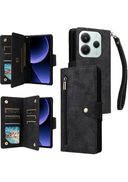 Xiaomi Poco M7 Pro 5g Kart Tutucu Fermuar Cüzdan Kapak El ile (Yurt Dışından)