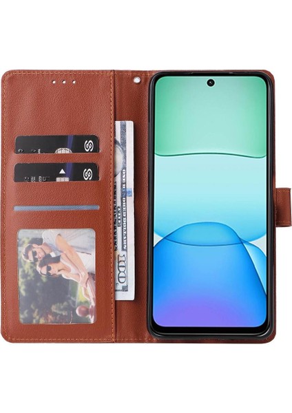 Xiaomi Poco C75 4g Pu Deri Cüzdan Kılıf Bilek Kayışı Kartı Için Flip Case (Yurt Dışından)