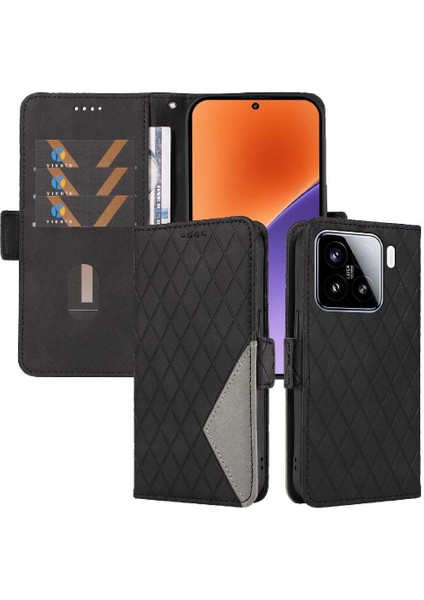 Kart Yuvası ile Xiaomi 15 Iki Renk Ekleme Desenleri Için Flip Case ve (Yurt Dışından)