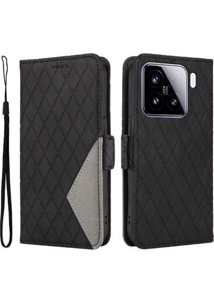Kart Yuvası ile Xiaomi 15 Iki Renk Ekleme Desenleri Için Flip Case ve (Yurt Dışından) fırsatları