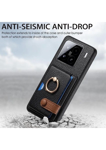 Xiaomi 15 Halka Standı Kart Yuvaları Premium Dokulu Deri Için Kılıf (Yurt Dışından) fiyatları