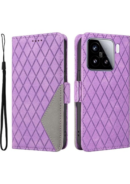 Kart Yuvası ile Xiaomi 15 Iki Renk Ekleme Desenleri Için Flip Case ve (Yurt Dışından) modelleri