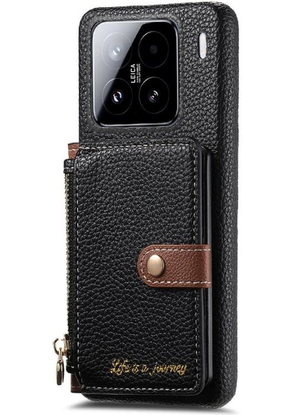 Xiaomi 15 Fermuar Cüzdan Darbeye Standı Cüzdan Için Kılıf (Yurt Dışından)