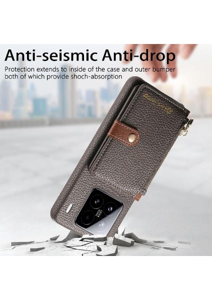 Xiaomi 15 Fermuar Cüzdan Darbeye Standı Cüzdan Için Kılıf (Yurt Dışından) modelleri