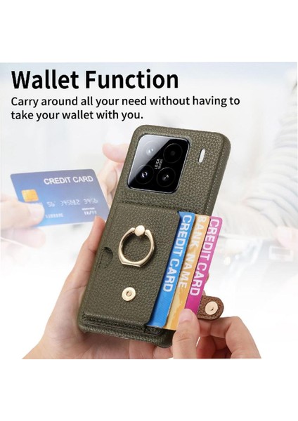 Xiaomi 15 Halka Standı Kart Yuvaları Premium Dokulu Deri Için Kılıf (Yurt Dışından) indirimleri