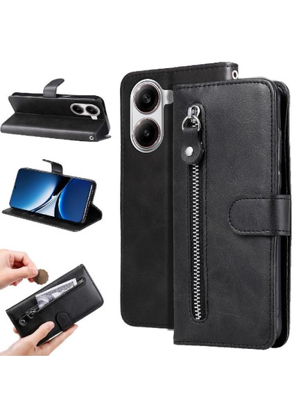 Xiaomi Poco X7 Pro Fermuar Deri Koruyucu Kapak Kart Yuvası (Yurt Dışından)