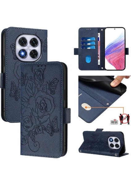 Kredi Kartı Yuvası ile Xiaomi Poco X7 Için Kılıf Pu Deri Manyetik Cüzdan (Yurt Dışından)