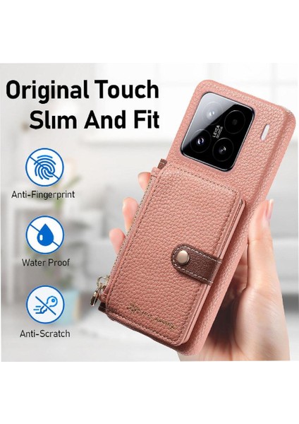Xiaomi 15 Fermuar Cüzdan Darbeye Standı Cüzdan Için Kılıf (Yurt Dışından) modelleri