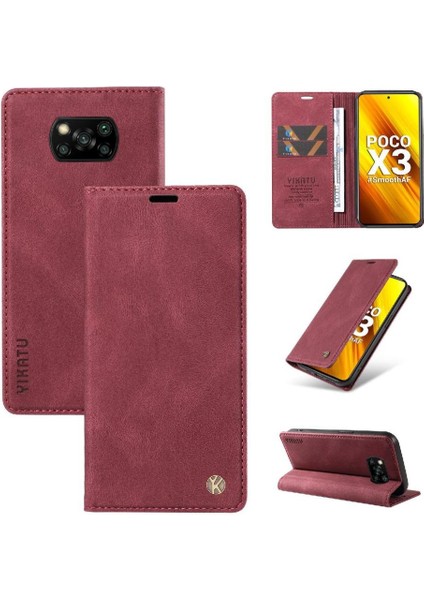 Xiaomi Poco X3 Kılıf Cilt Dostu Manyetik Flip Telefon Kılıfı ile Uyumlu (Yurt Dışından)