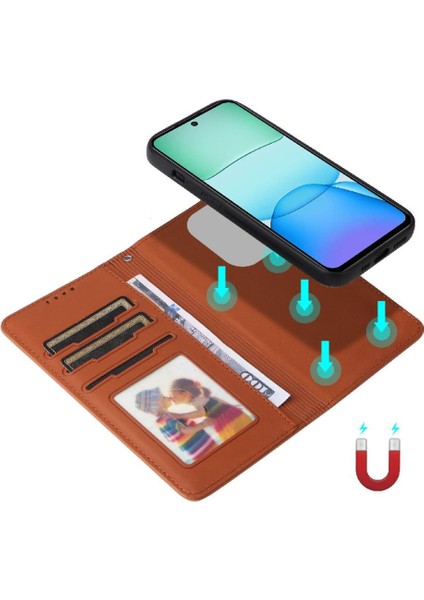 Xiaomi Poco M6 4g Ayrılabilir Tasarım Kablosuz Şarj Cüzdan Için Flip Case (Yurt Dışından)