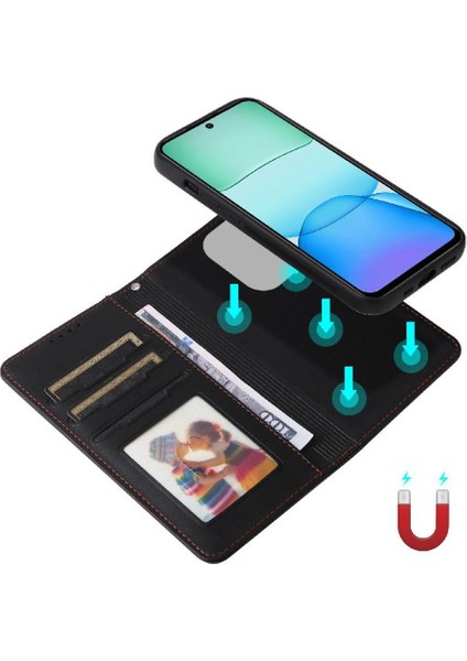 Xiaomi Poco M6 4g Ayrılabilir Tasarım Kablosuz Şarj Cüzdan Için Flip Case (Yurt Dışından)