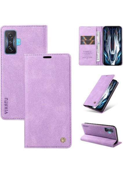 Xiaomi Poco F4 Gt Kılıf Cilt Dostu Düz Renk Manyetik ile Uyumlu (Yurt Dışından)