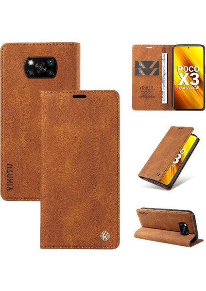 Xiaomi Poco X3 Kılıf Cilt Dostu Manyetik Flip Telefon Kılıfı ile Uyumlu (Yurt Dışından)