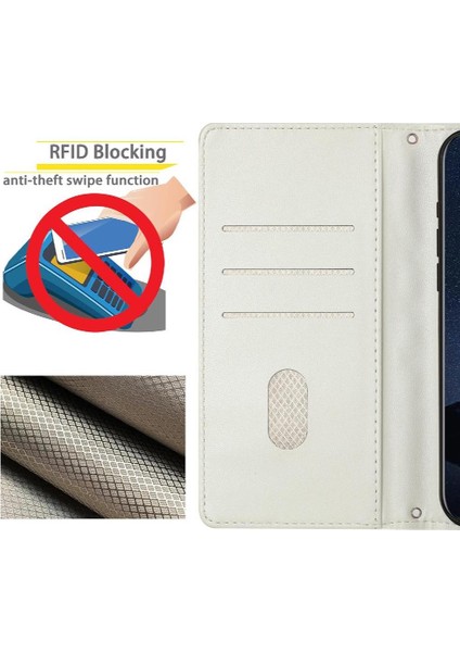 Xiaomi Poco M6 Pro 5g Bilek Kayışı Açık Renk Manyetik Kart Için Flip Case (Yurt Dışından)