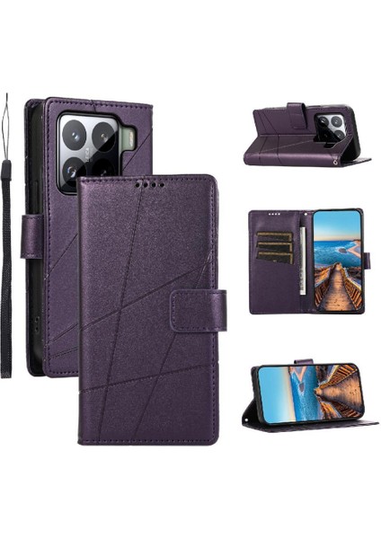 Xiaomi 15 Şok Emici Darbeye Dayanıklı Kickstand Üç Kart Için Flip Case (Yurt Dışından)