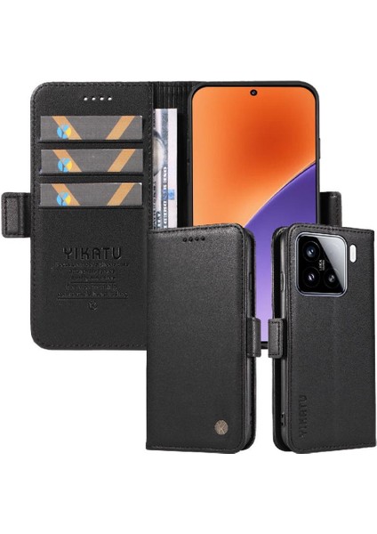 Kart Yuvaları Premium Faux Deri ile Xiaomi 15 Flip Case ile Uyumlu (Yurt Dışından) indirimleri