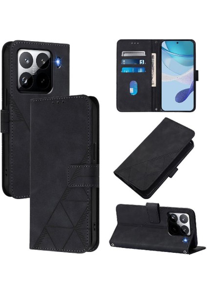 Xiaomi 15 Pro Kredi Kartı Sahibi Pu Deri Flip Folio Kitap Kapağı Için Kılıf (Yurt Dışından)