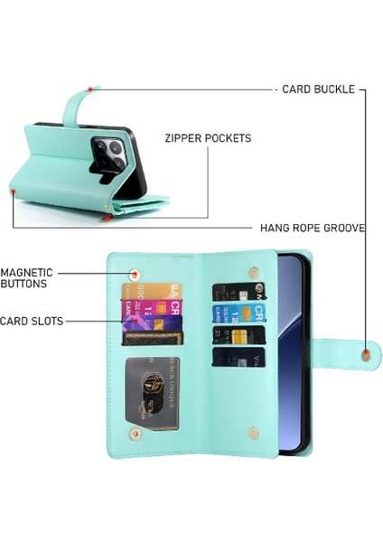 Xiaomi 15 Crossbody Kayış Cüzdan Çok Fonksiyonlu Iş Için Flip Case (Yurt Dışından) modelleri