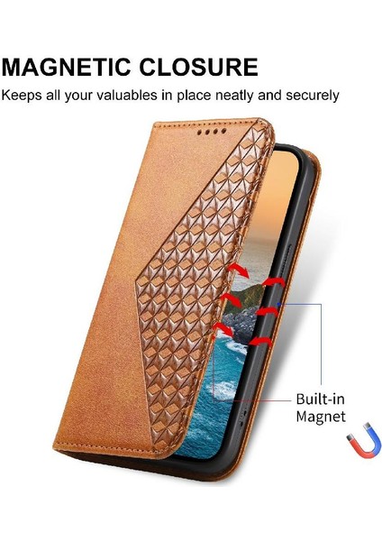 Xiaomi 15 El Kayışı Standı Cüzdan Eşkenar Dörtgen Şekli Günlük Kullanım Için Flip Case (Yurt Dışından) modelleri