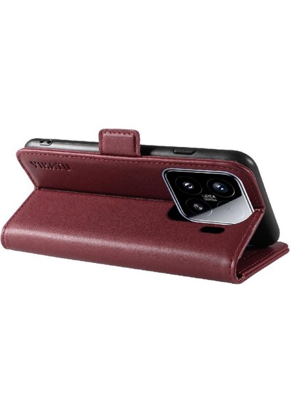 Kart Yuvaları Premium Faux Deri ile Xiaomi 15 Flip Case ile Uyumlu (Yurt Dışından) indirimleri