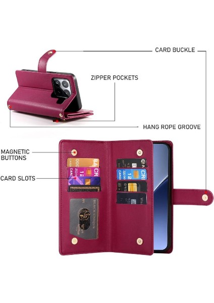 Xiaomi 15 Crossbody Kayış Cüzdan Çok Fonksiyonlu Iş Için Flip Case (Yurt Dışından) indirimleri