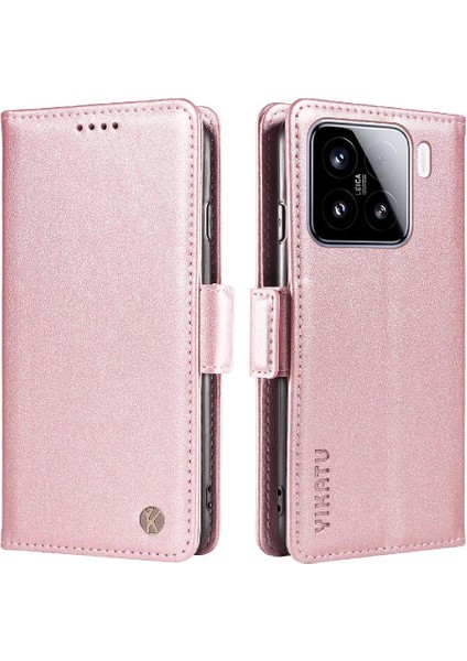 Kart Yuvaları Premium Faux Deri ile Xiaomi 15 Flip Case ile Uyumlu (Yurt Dışından) modelleri
