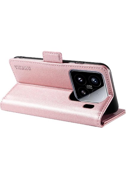 Kart Yuvaları Premium Faux Deri ile Xiaomi 15 Flip Case ile Uyumlu (Yurt Dışından) fırsatları