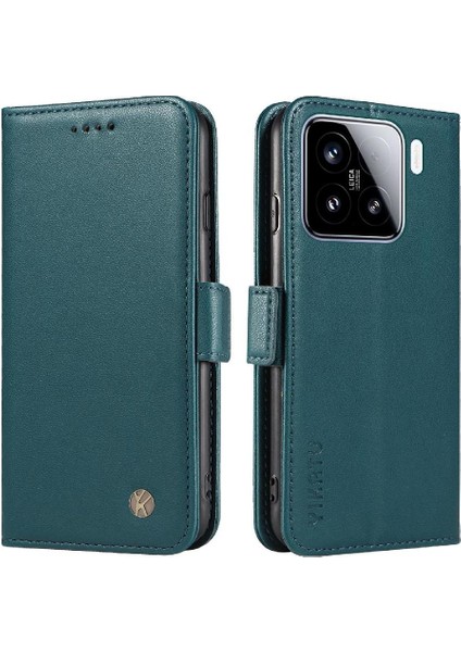 Kart Yuvaları Premium Faux Deri ile Xiaomi 15 Flip Case ile Uyumlu (Yurt Dışından) modelleri