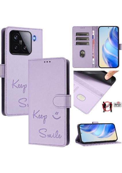 Xiaomi 15 Kart Tutucu Cüzdan Kapak Kapak Pu Deri Rfıd Engelleme Için Kılıf (Yurt Dışından)