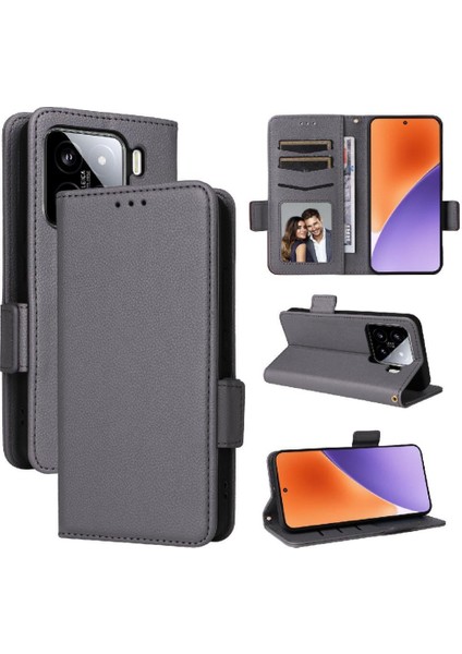 Xiaomi 15 Için Flip Case Manyetik Kart Yuvaları Tutucu Pu Deri Cüzdan Yan (Yurt Dışından)