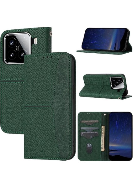 Xiaomi 15 Için Kılıf El Cüzdan Pu Deri Kapak Kredi Kartı Tutucu Flip (Yurt Dışından)